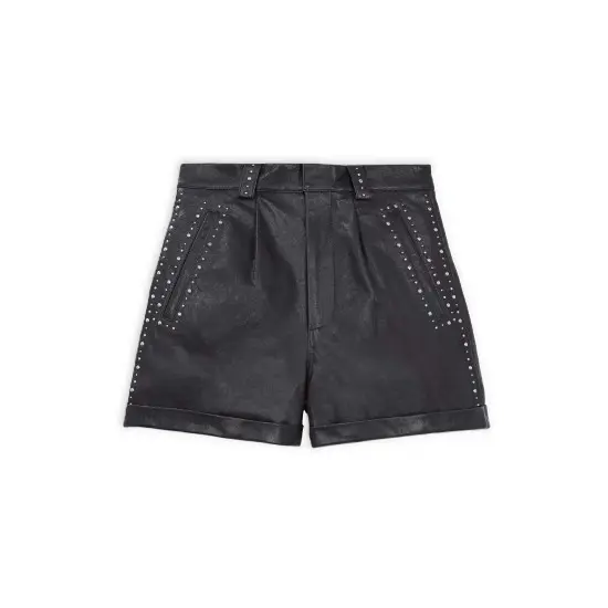 Rhinestone Leather Shorts