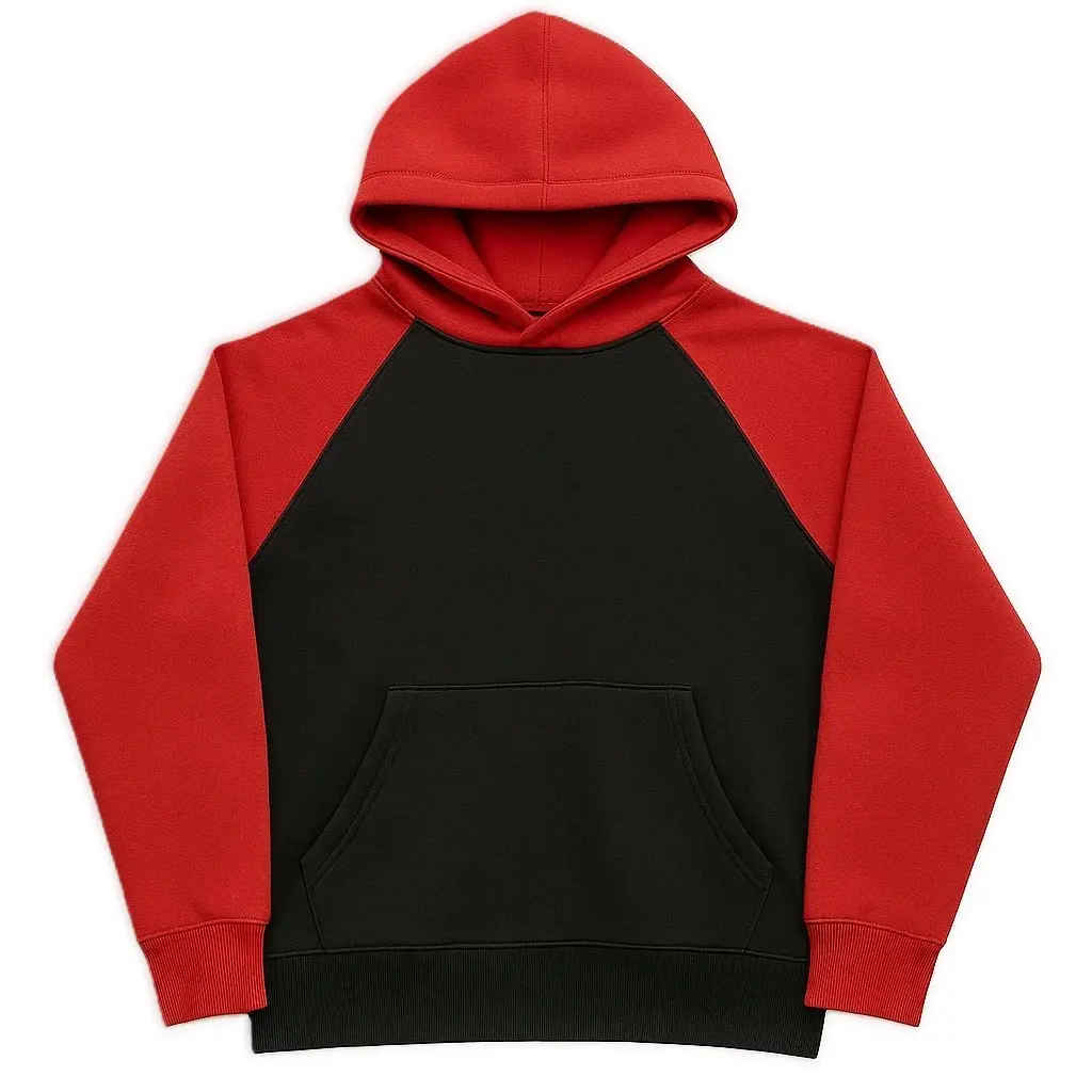 Two-tone Hoodie With Raglan Sleeves