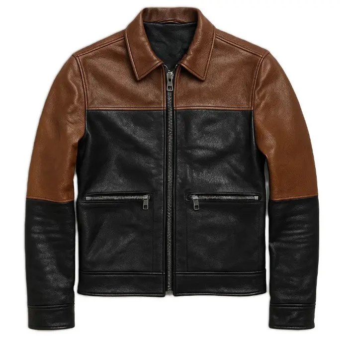 Two Tone Leather Jacket