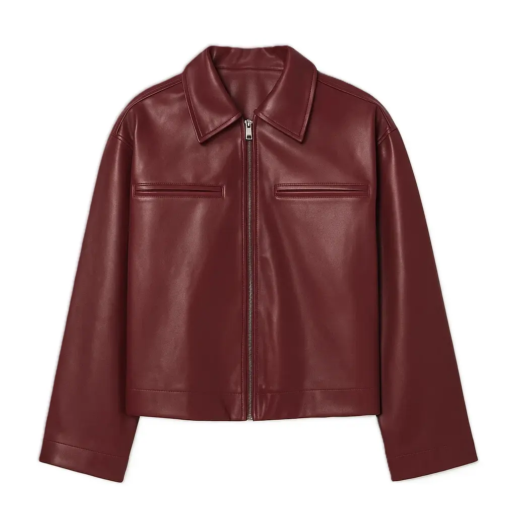 Stylish Maroon-Leather Jacket