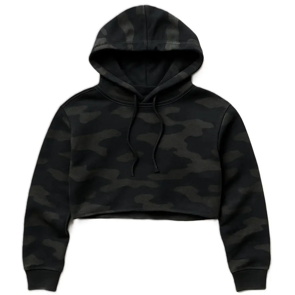 Cropped Camo Hoodie – Customizable Casualwear Essential