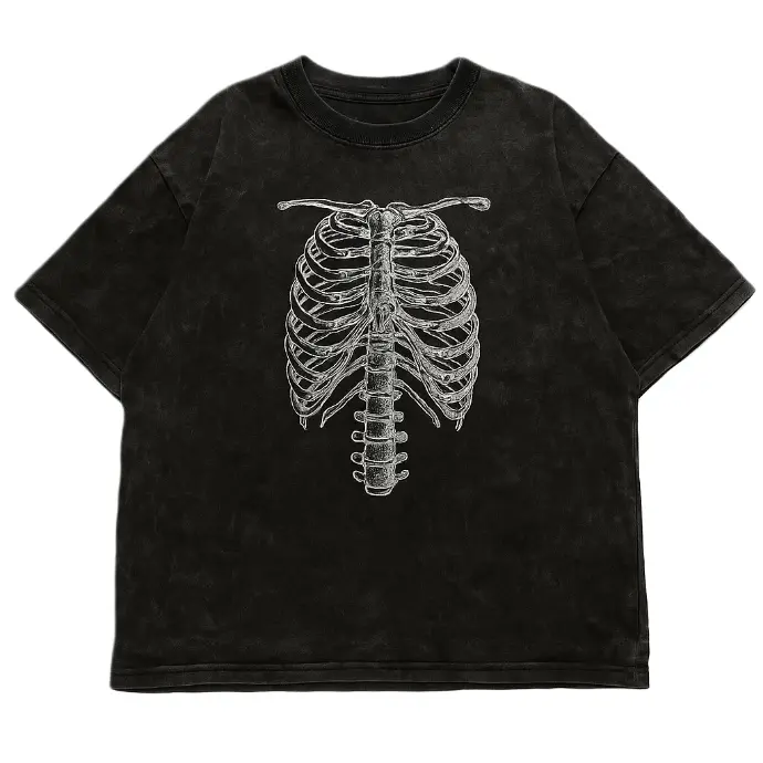 Skeleton Ribcage Graphic Tee – Customizable Oversized T-Shirt