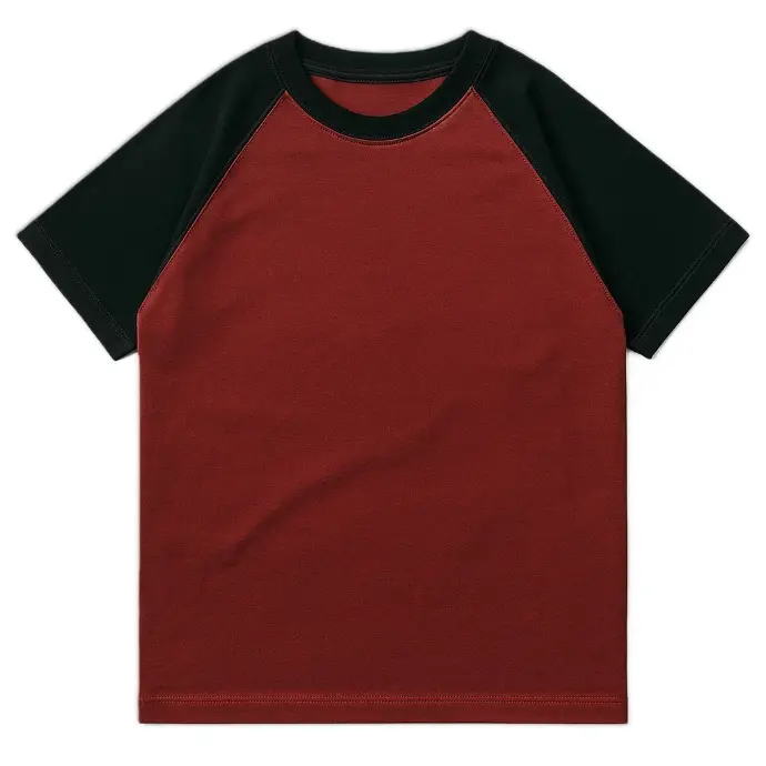 Raglan Sleeve T-Shirt – Maroon & Black