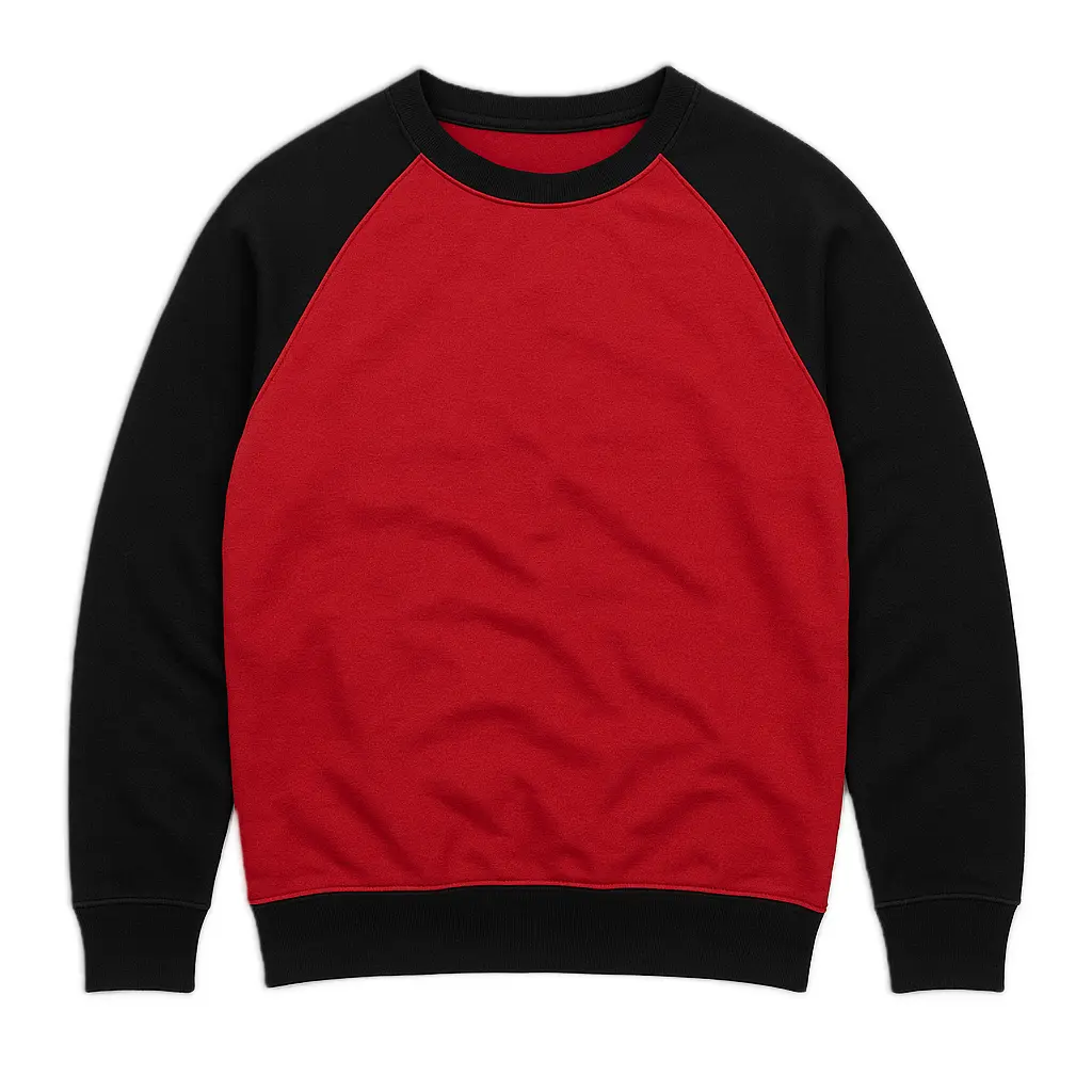 Colorblock Crewneck Sweatshirt – Red & Black