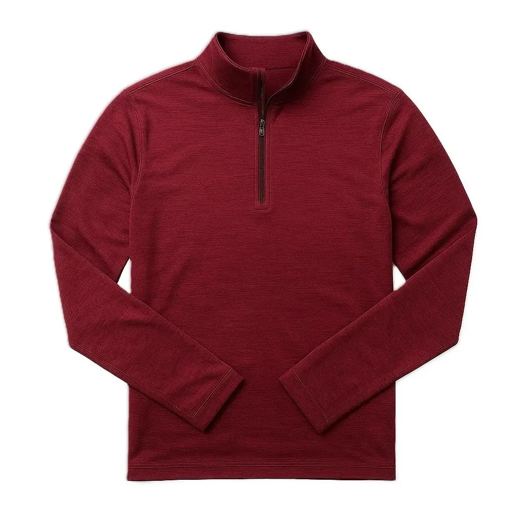 #BZP102 Burgundy Quarter-Zip Pullover
