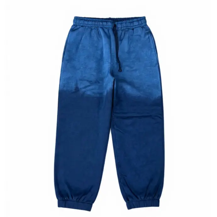Acid-Washed Tapered-Leg Sweatpants (Navy Blue)