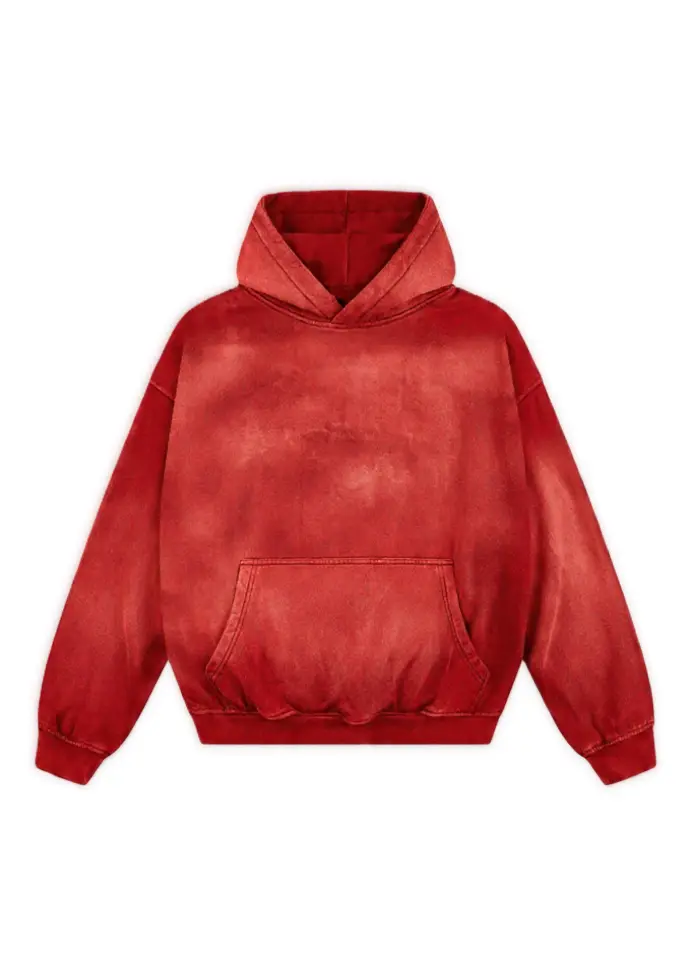 Red Boxy Hoodie (Washed)