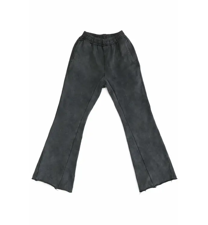 Acid-washed Suede Flared Sweatpants