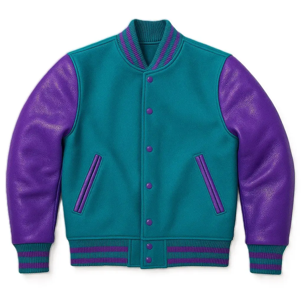 Varsity Jacket – Teal & Purple