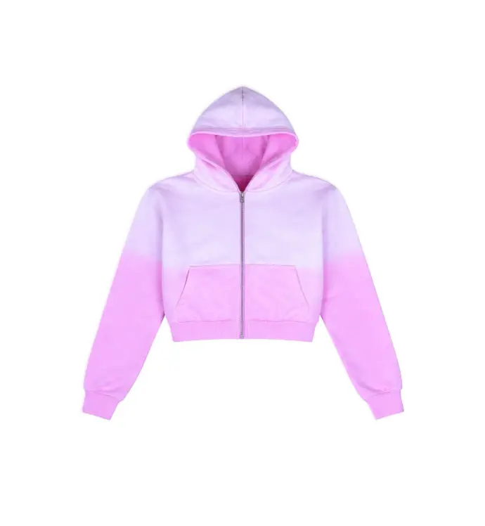 Sun-Faded Cropped Zip Hoodie