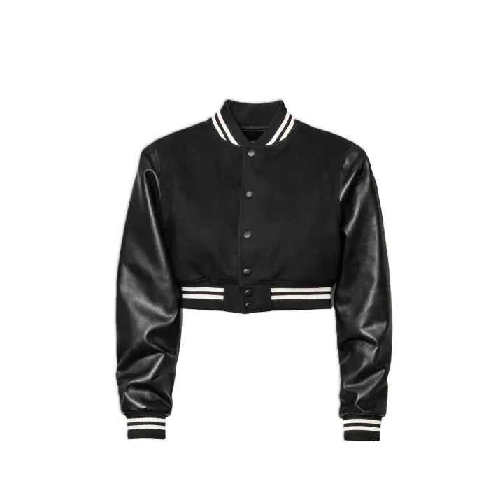 Cropped Classic Varsity Jacket