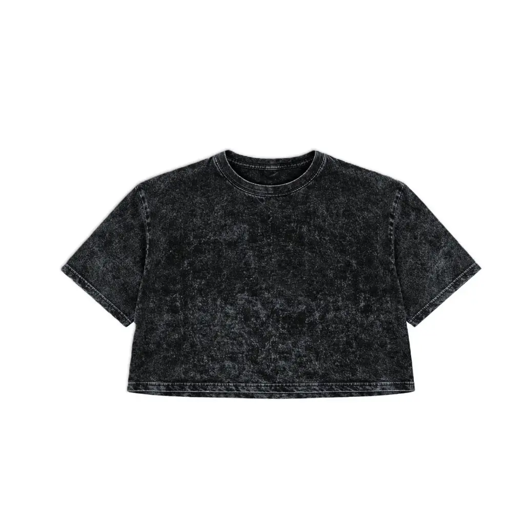 Vintage Washed Black Cropped T-Shirt