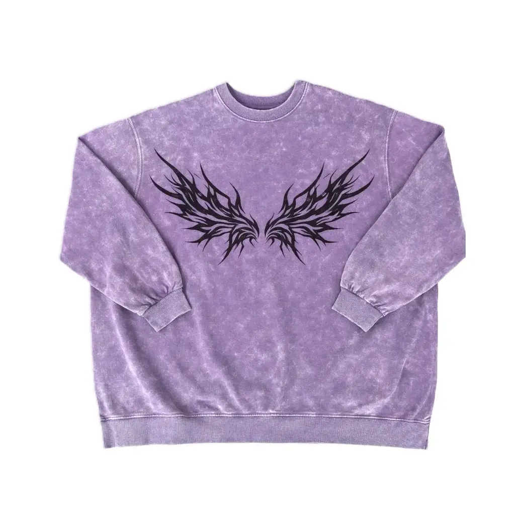 Acid Washed Crew-neck Sweatshirt