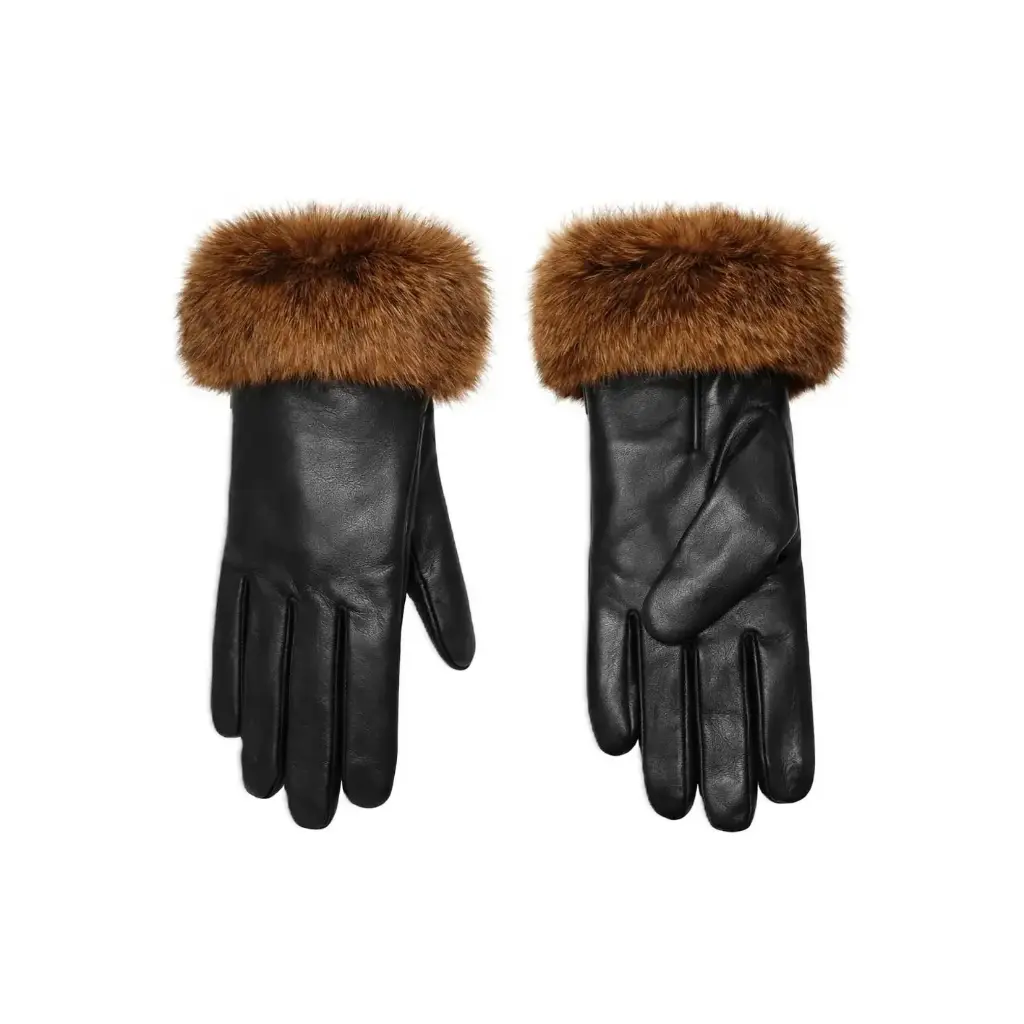 Fur Cuff Luxury Leather Gloves