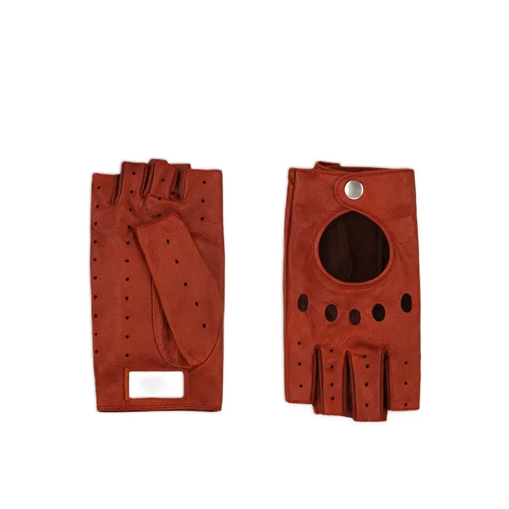 Fingerless Leather Driving Gloves