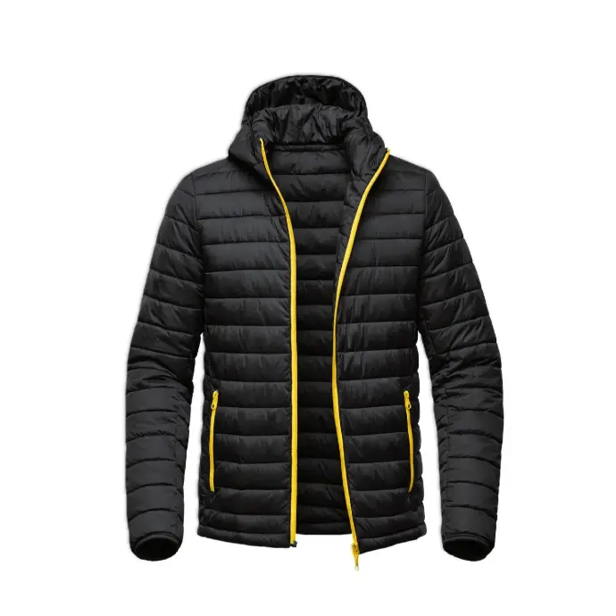 Quilted Hooded Puffer Jacket with Contrast Zippers