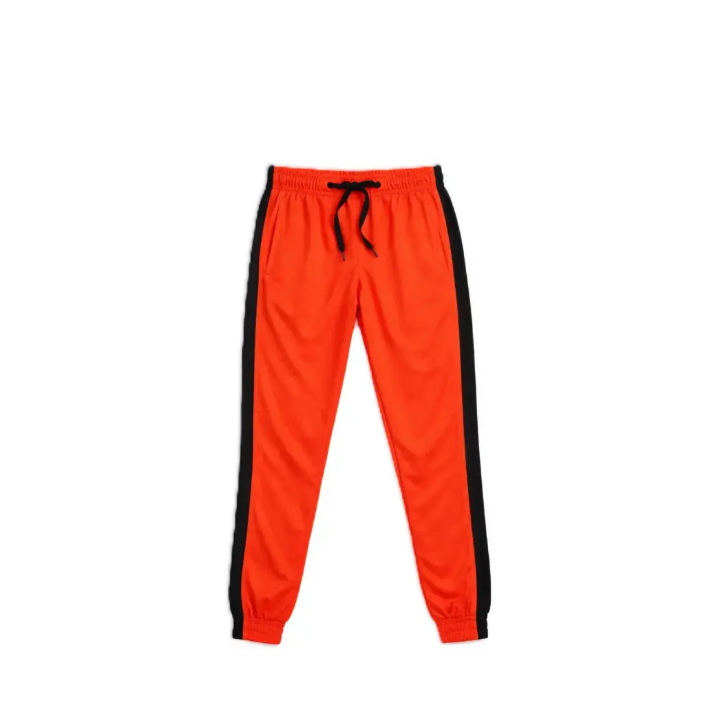 Red Contrast Panel Jogger Pants
