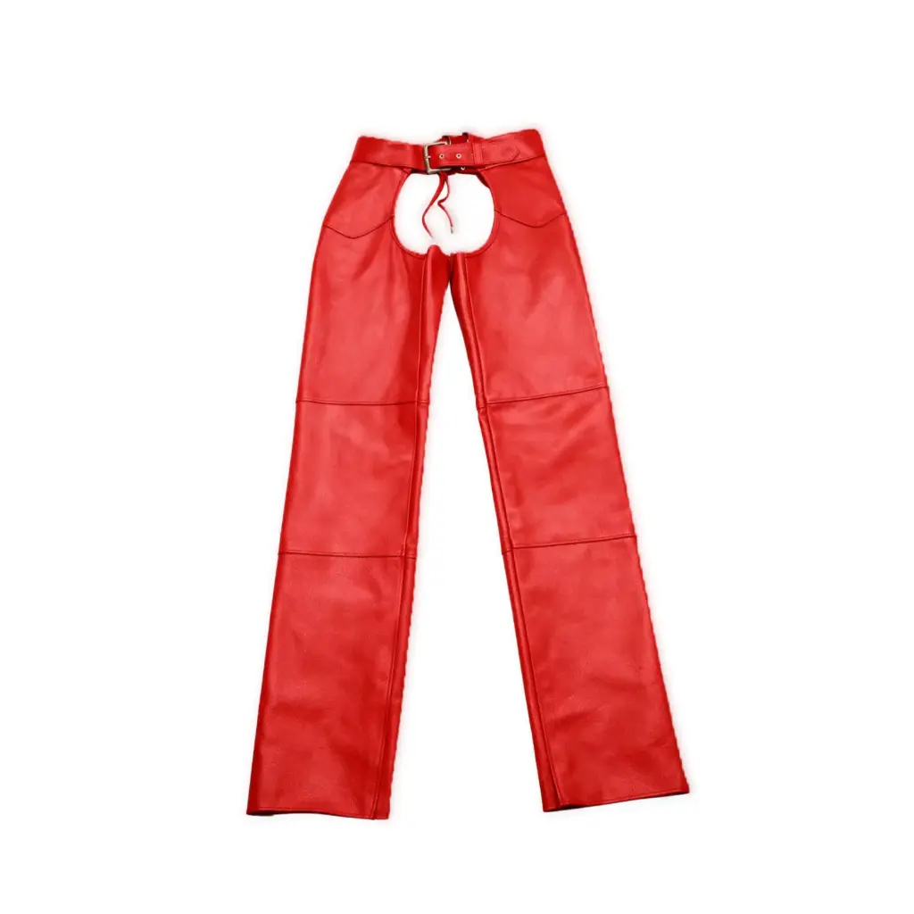 Custom Red Leather Chaps