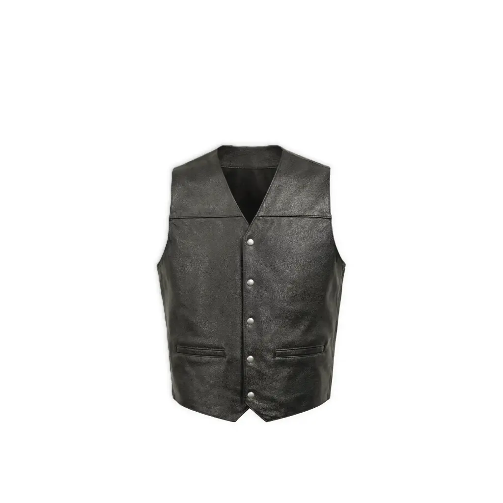 Classic Men’s Leather Button Vest