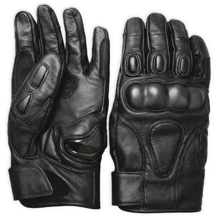 Armored Full-Finger Leather Riding Gloves