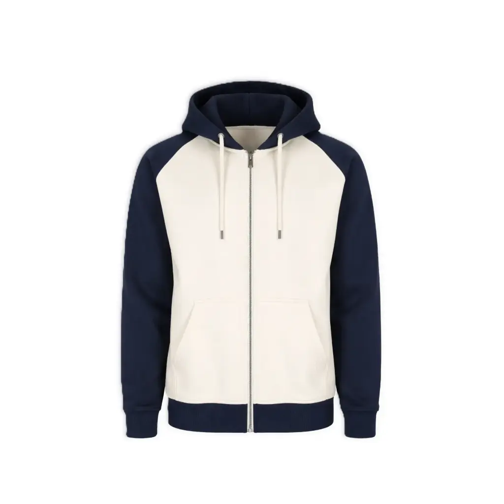 Two-Tone Raglan Zip Hoodie