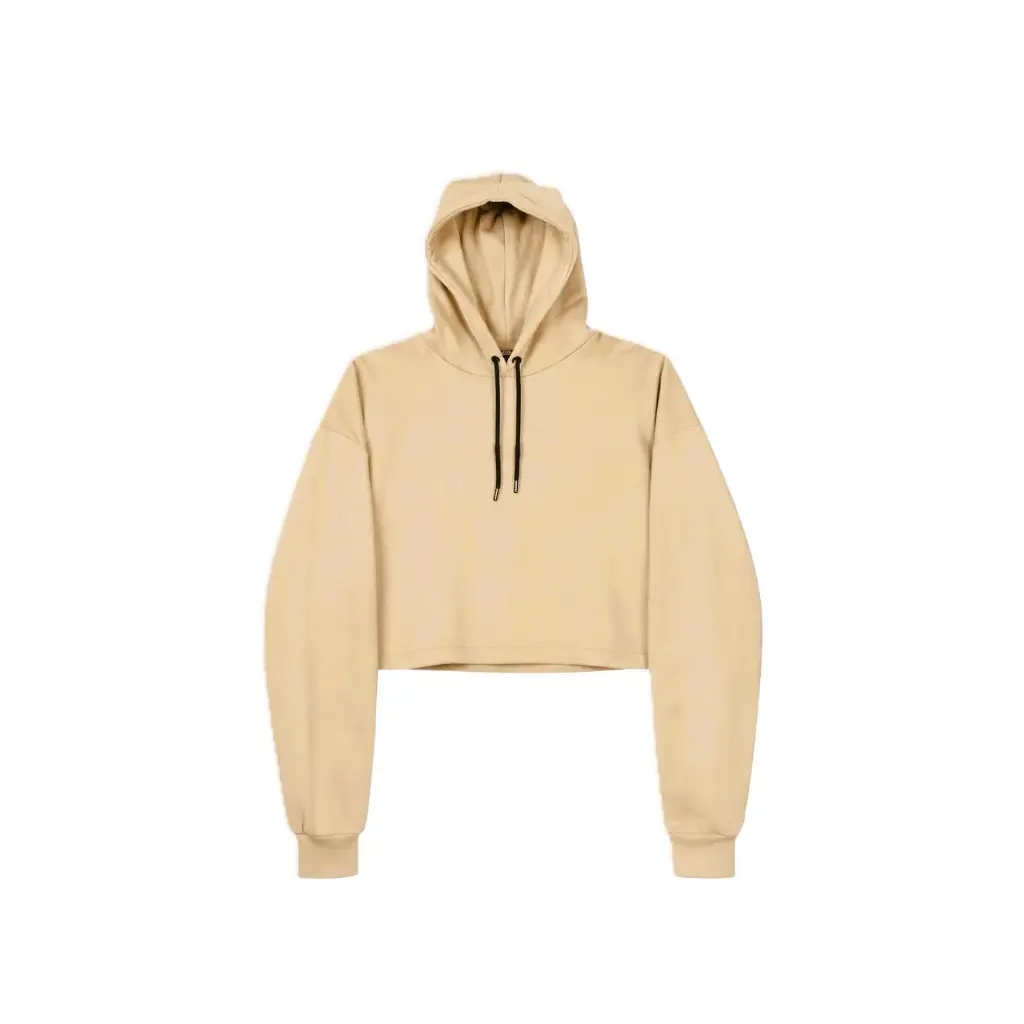 Cropped Hoodie with Contrast Drawstrings