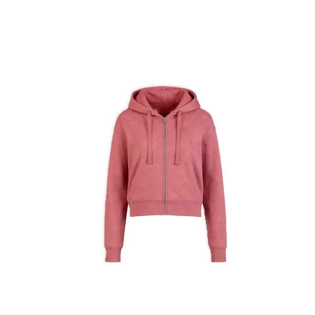 Cropped Zip Hoodie (Dusty Rose)