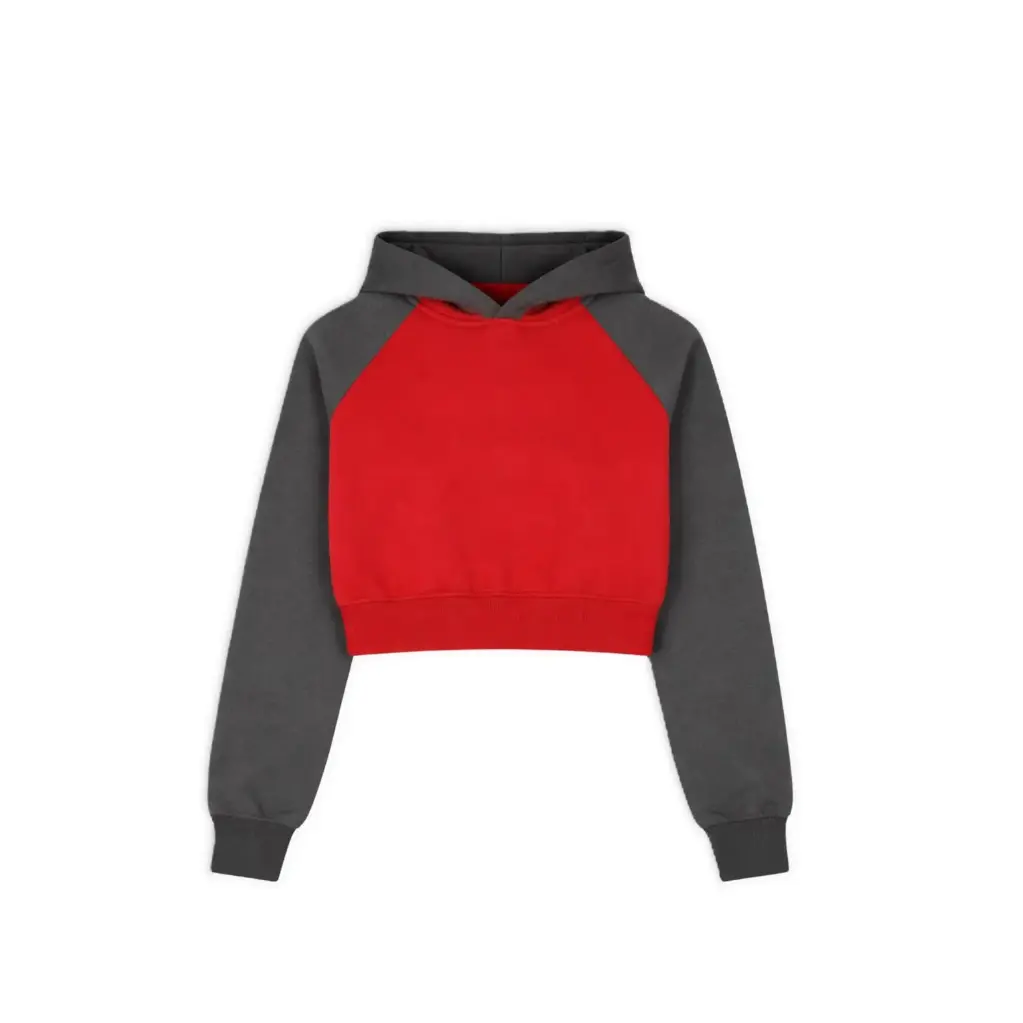 Cropped Raglan Sleeve Hoodie