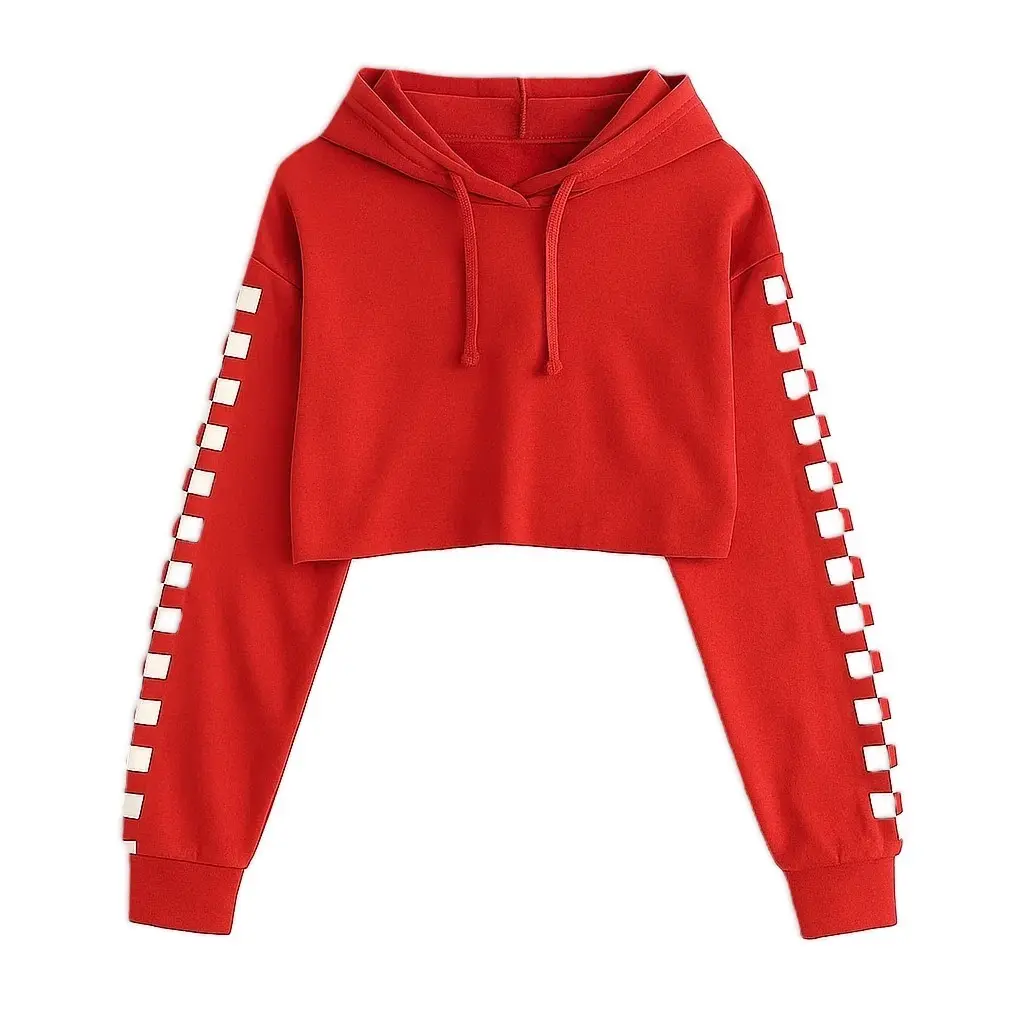 Cropped printed hoodie