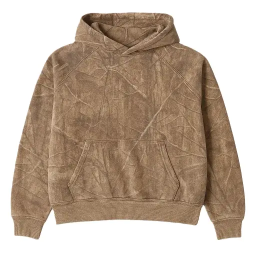 Camo Cropped Boxy Hoodie