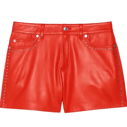 Rhinestone Leather Shorts