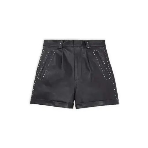Rhinestone Leather Shorts