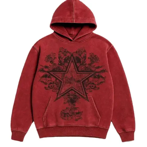 Washed Printed Hoodie