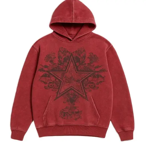 Washed Printed Hoodie