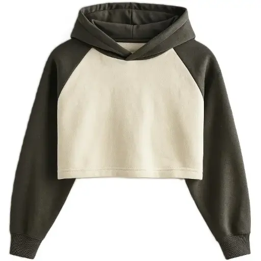 Two-Tone Cropped Hoodie