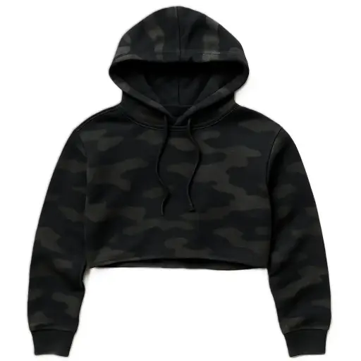 Cropped Camo Hoodie – Customizable Casualwear Essential