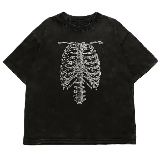 Skeleton Ribcage Graphic Tee – Customizable Oversized T-Shirt