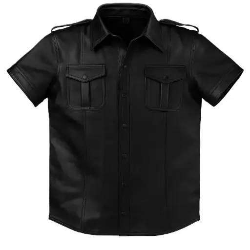 Classic Black Leather Shirt