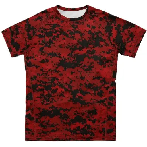 Digital Camo Performance T-Shirt – Red & Black