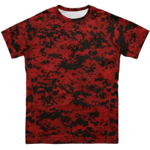Digital Camo Performance T-Shirt – Red & Black