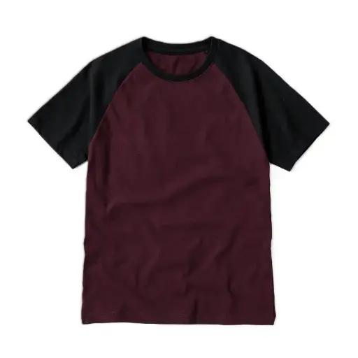 Raglan Sleeve T-Shirt – Maroon & Black