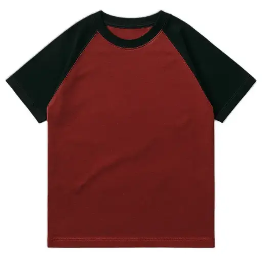 Raglan Sleeve T-Shirt – Maroon & Black