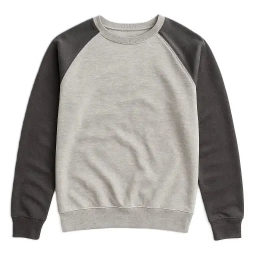 Colorblock Crewneck Sweatshirt – Light Grey & Charcoal