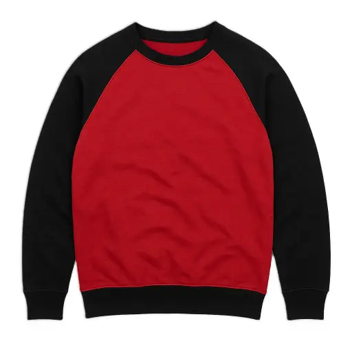 Colorblock Crewneck Sweatshirt – Red & Black