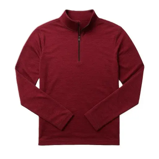 #BZP102 Burgundy Quarter-Zip Pullover
