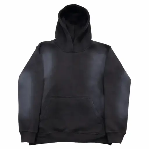Sun Faded Pullover Hoodie – Black