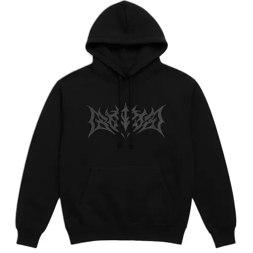 Black Hoodie With Graphic Design