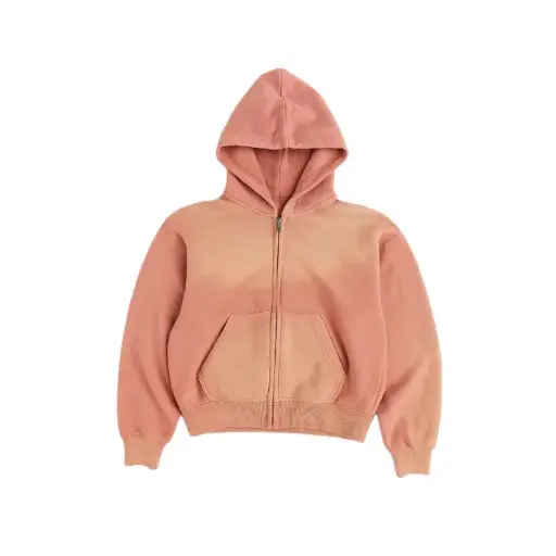 Cropped Sun Faded Zip Hoodie