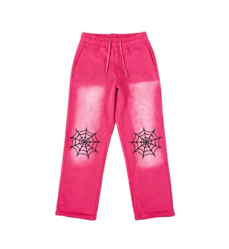 Sun Faded Spider Web Printed Sweatpants