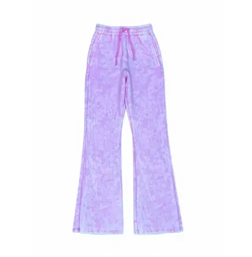 Acid-Washed Purple Flare Sweatpants